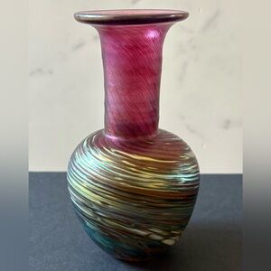 Elegant Multicolor Art Glass Vase